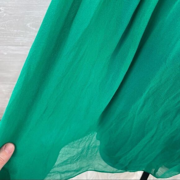 Aidan Mattox  Beaded Spaghetti Silk Fit and Flare Empire Midi Dress - Picture 11 of 11